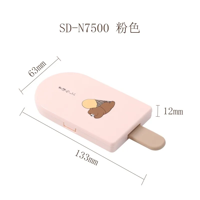 Creative Ice Cream Mini Mirror Children's Portable Makeup Mirror Comb Set Cartoon Portable Mirror Mini