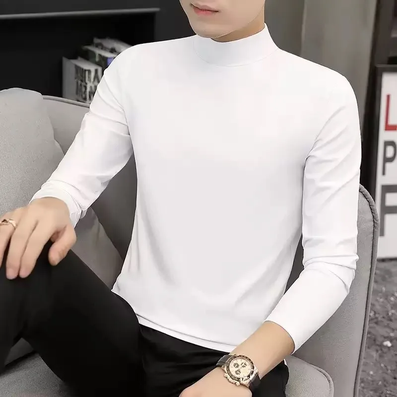 

Мужская футболка с длинным рукавом осень/зима 202, однотонный осенний топ, нижняя рубашка весна/осень, внутренняя средняя часть