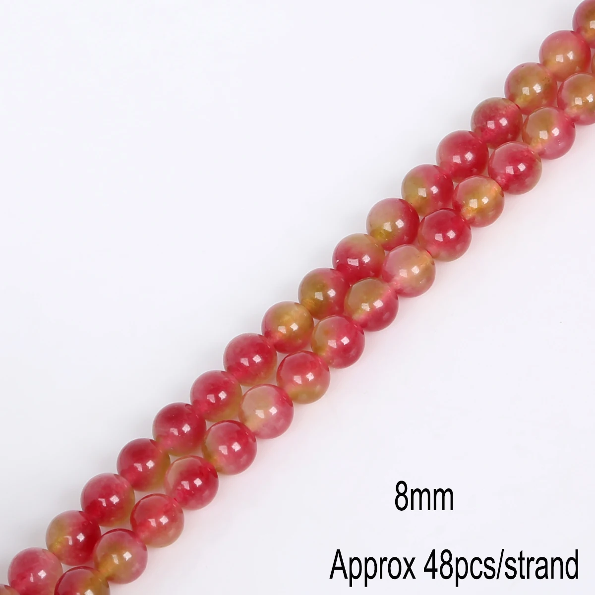 Wassermelonen-Quarz Chalcedon Naturstein Chalcedon-Achat Runde Lose Mineralperlen für Schmuckherstellung DIY Handgemachtes Armband – Detail 3
