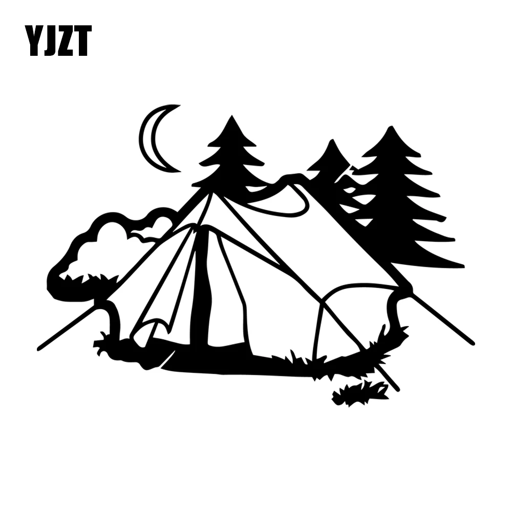 YJZT 15.8*10.8cm Camping Tent Off Road Truck Car Stickers Body Windows Decoration Funny Waterproof Vinyl Decals