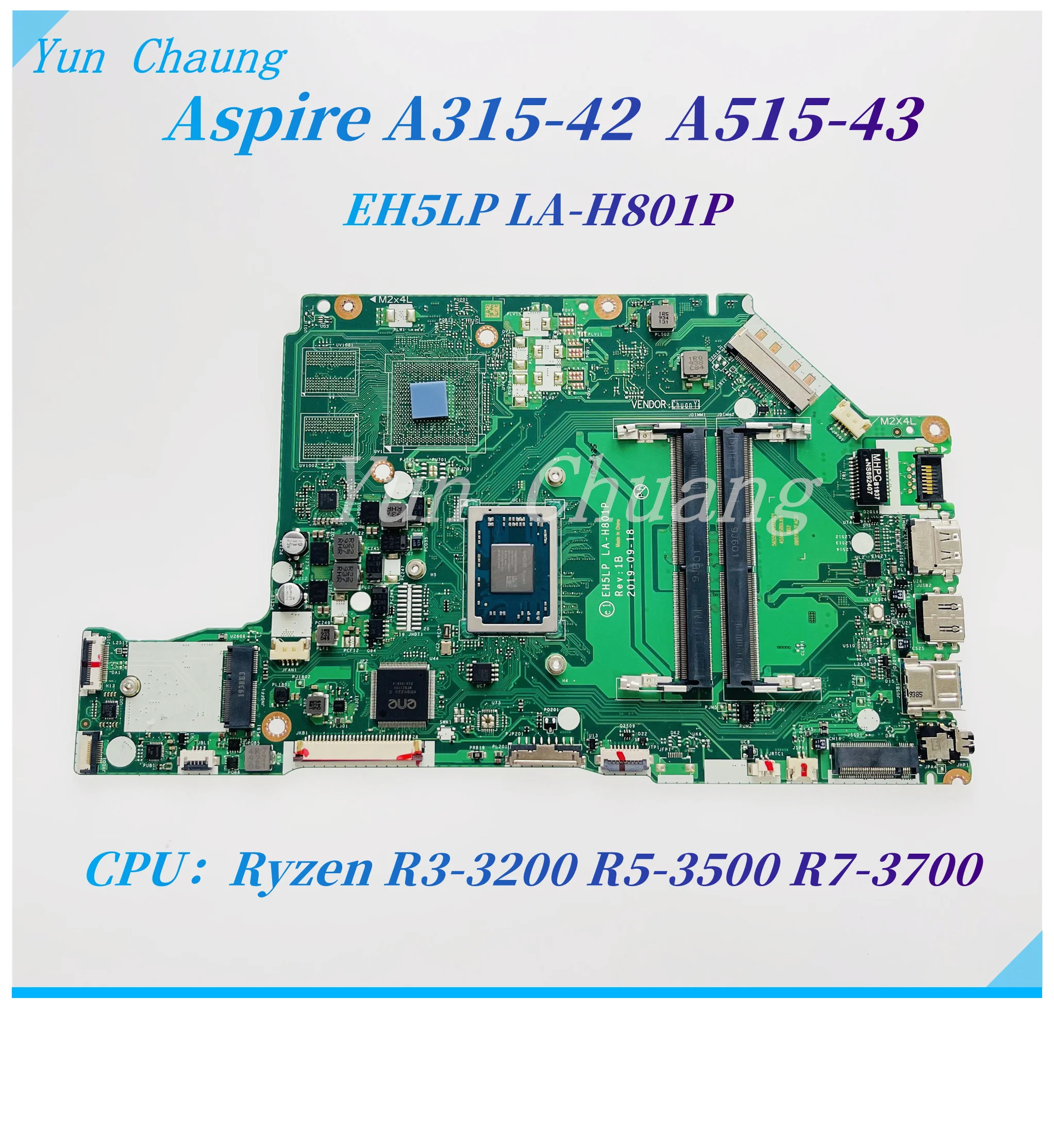 placa mae portatil para acer aspire eh5lp la h801p a31542 a515 43 a315 42g a515 43g amd 300u r33200u r5 3500u r7 3700u cpu 01