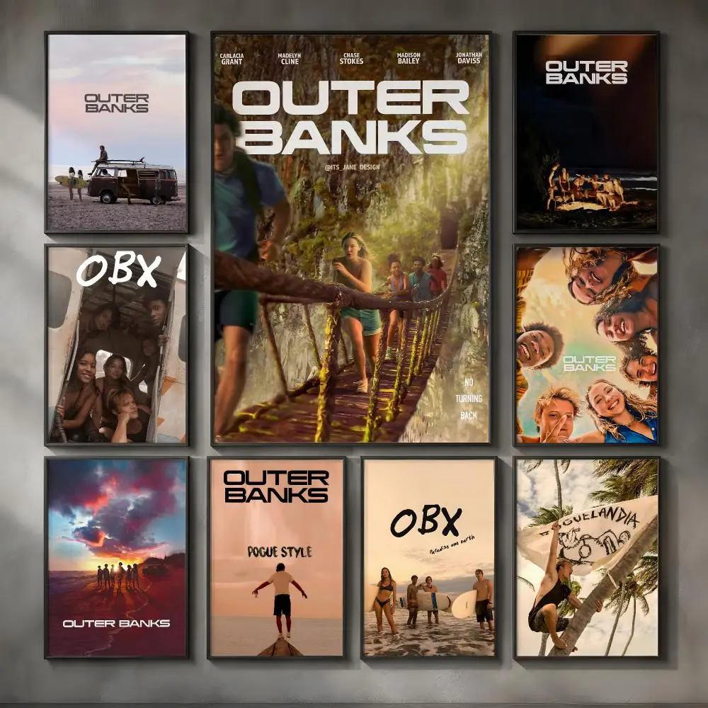 TV Series O-Outer Banks-S Poster Vintage Self Adhesive PP Wall Art for Living Room Bar Bedroom Home Decor Gift