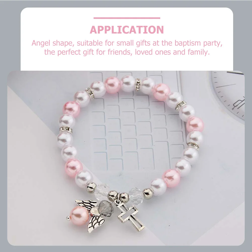 

Stylish Beads Hand Chains for Women 6pcs Angel Wings Rose Pink Acrylic Bracelets Vintage Jewelry Gift