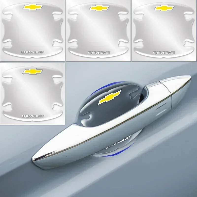 

4 шт., защитная чаша для дверной ручки автомобиля, прозрачные наклейки из силикагеля, автомобильные наклейки для Chevrolet Volt Bolt Trax Malibu cruze 2 3 4 5