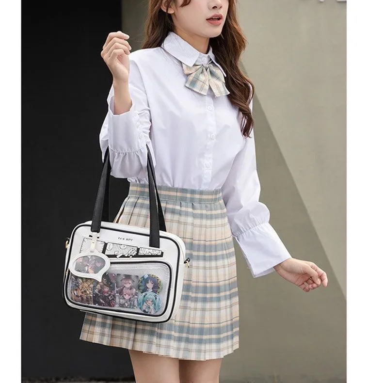 

Faionable Genuine Leather oulder Handbag Square Bag Korean Sle Casual Zipper Closure Leather Tote for Young Adults