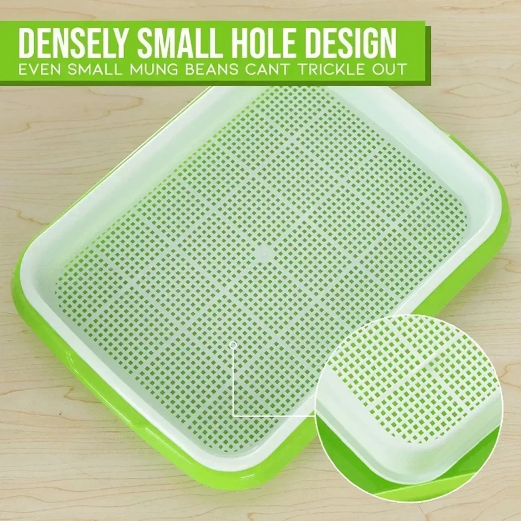 

1pc Microgreens 2 Layer Hydroponic Tray 33cm X 26cm X 5cm Durable Indoor Gardening & Seed Starting & Cloning