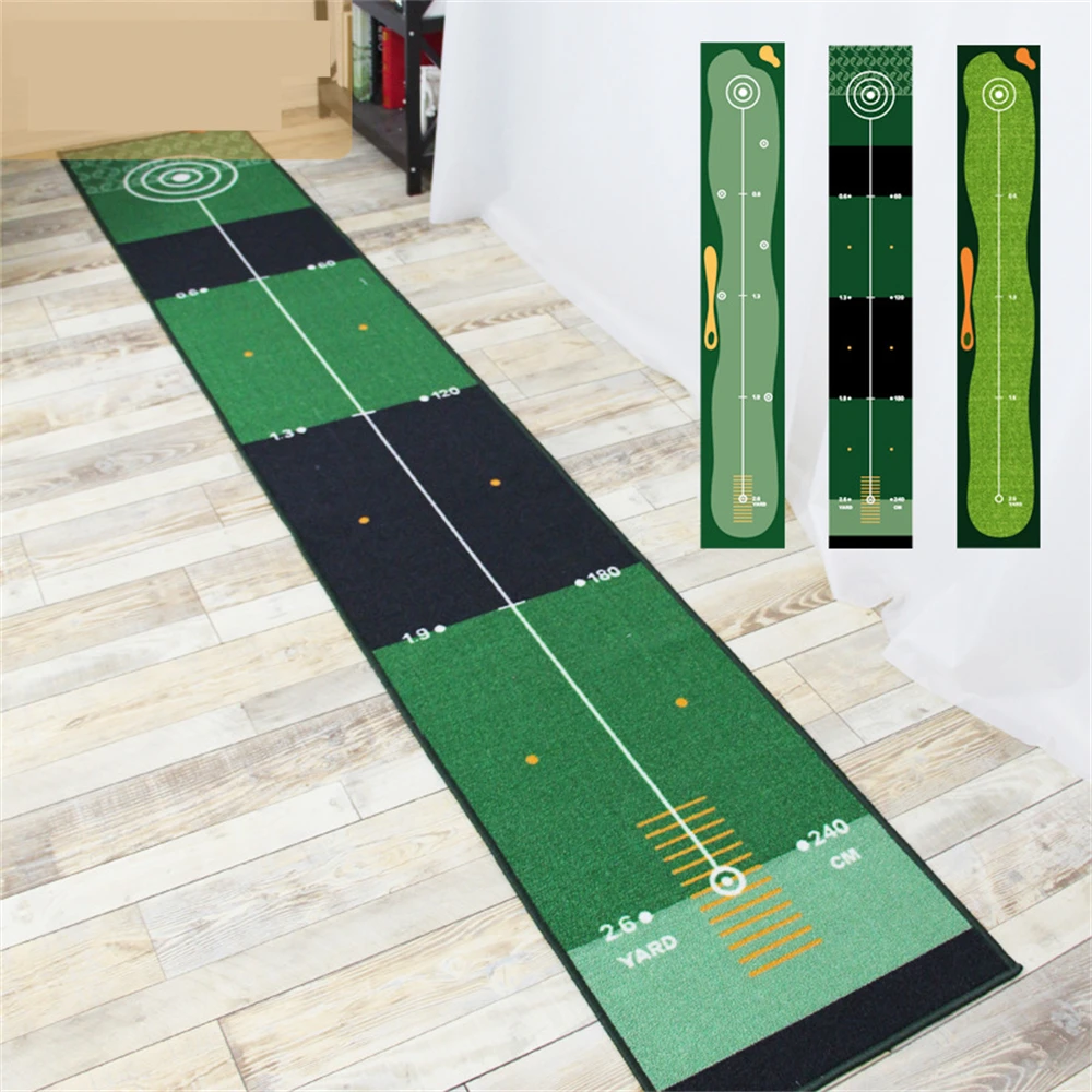 

Mini Golf Putting Mat, Anti-Slip Hitting Carpet, Simulate Grasss Green Putter Practice Blanket, Automatic Ball Return Equipment