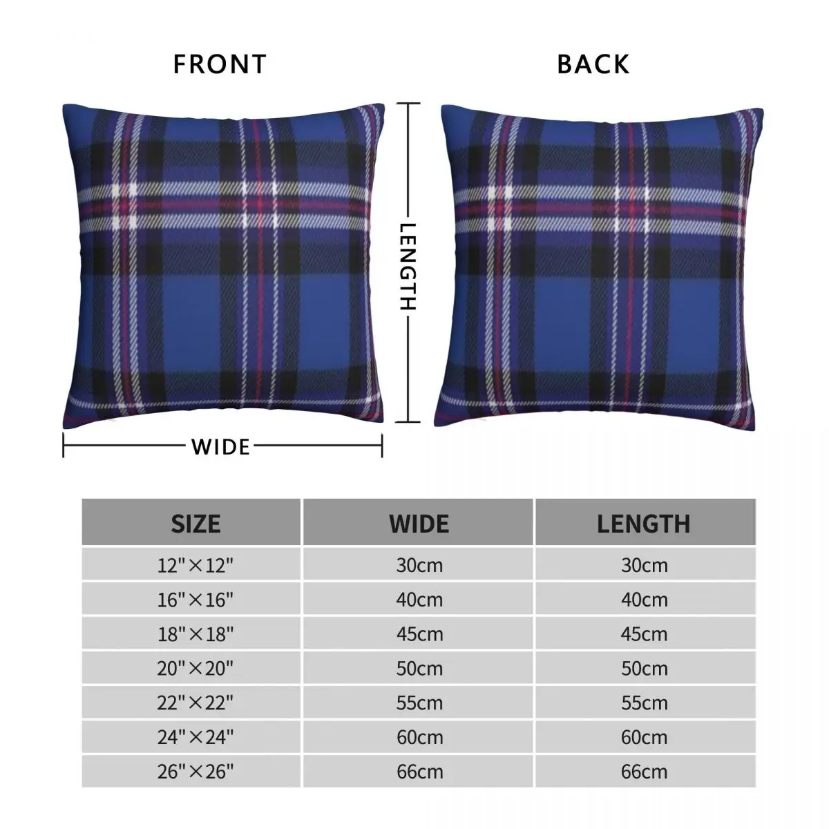 Rangers Tartan Square Pillowcase Polyester Linen Velvet Pattern Zip Decor Throw Pillow Case Home Cushion Cover 45x45