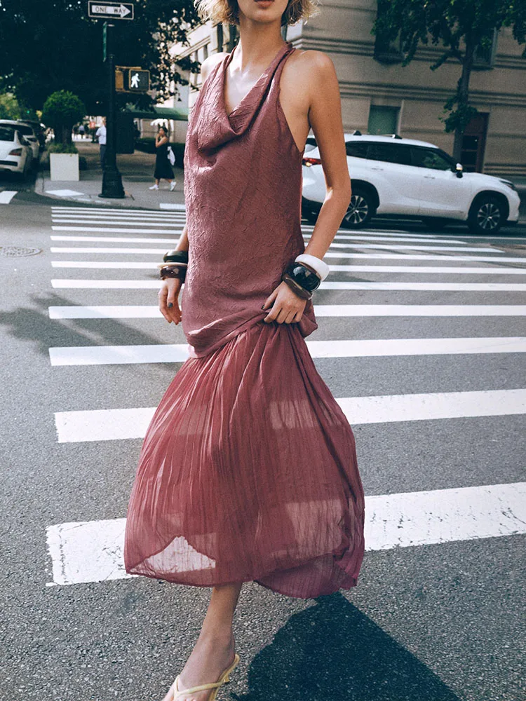 New Summer Women's Midi Dr Svel Gored con pannelli Ele Faionable 2025 Seasonal Faion Abbigliamento da donna