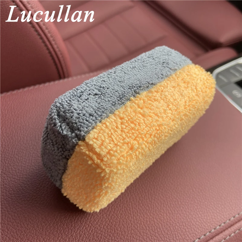 Lucullan Yellow/Gray Saver Applicator Ceramic Coating Sponge with Plastic Barrier Inside to Reduce Product Waste