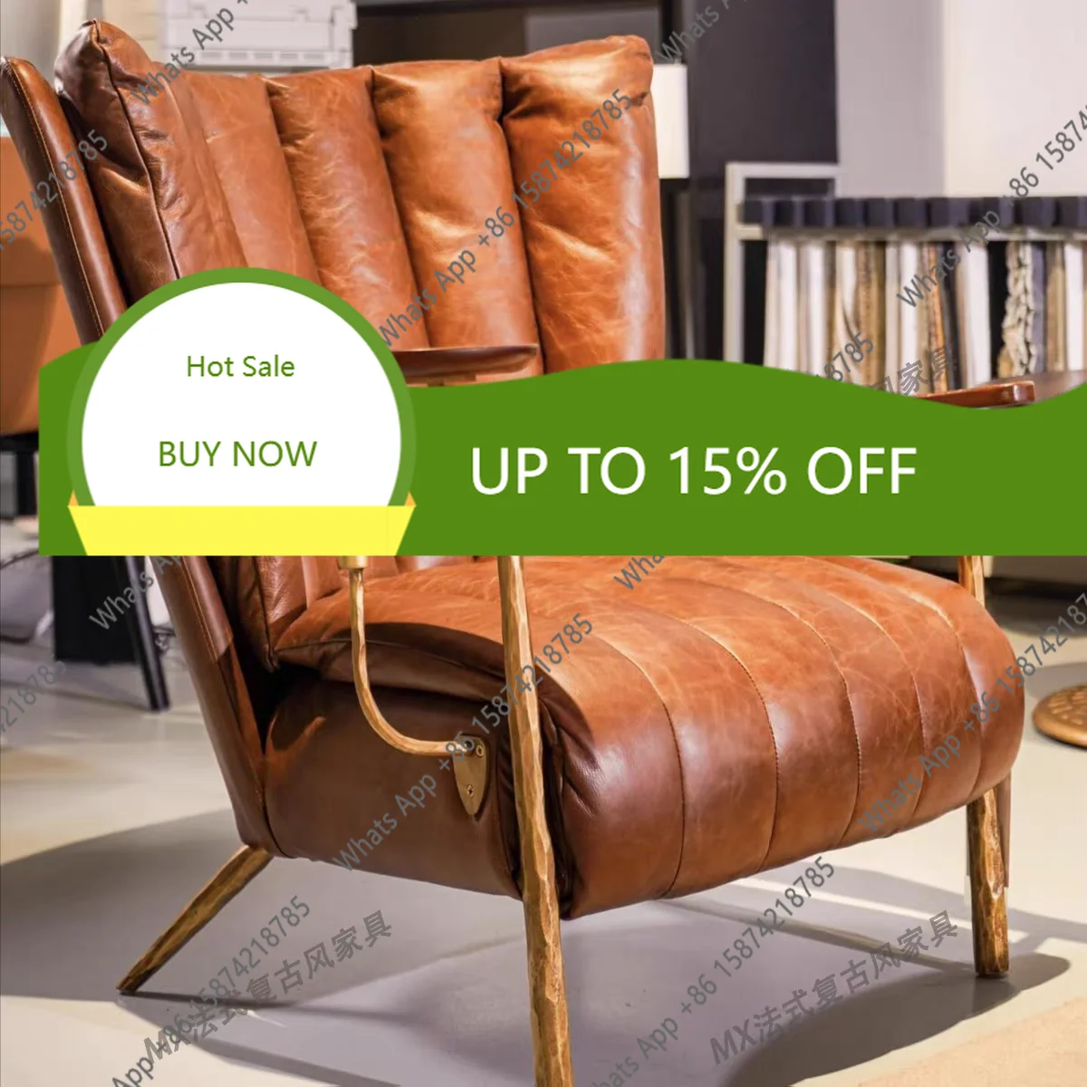 X French Retro Style Hand-forged Chair, Medieval Cigar Bar, Solid Iron Sofa Chair, Chaise Longue