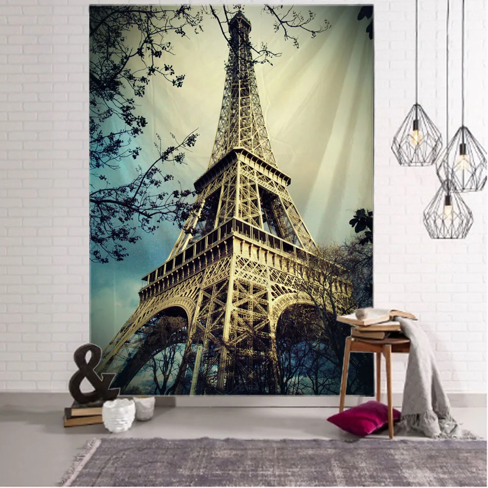 Paris Tower tapestry, retro landscape, dormitories, living rooms, offices, background, home, wall decoration, tapestry