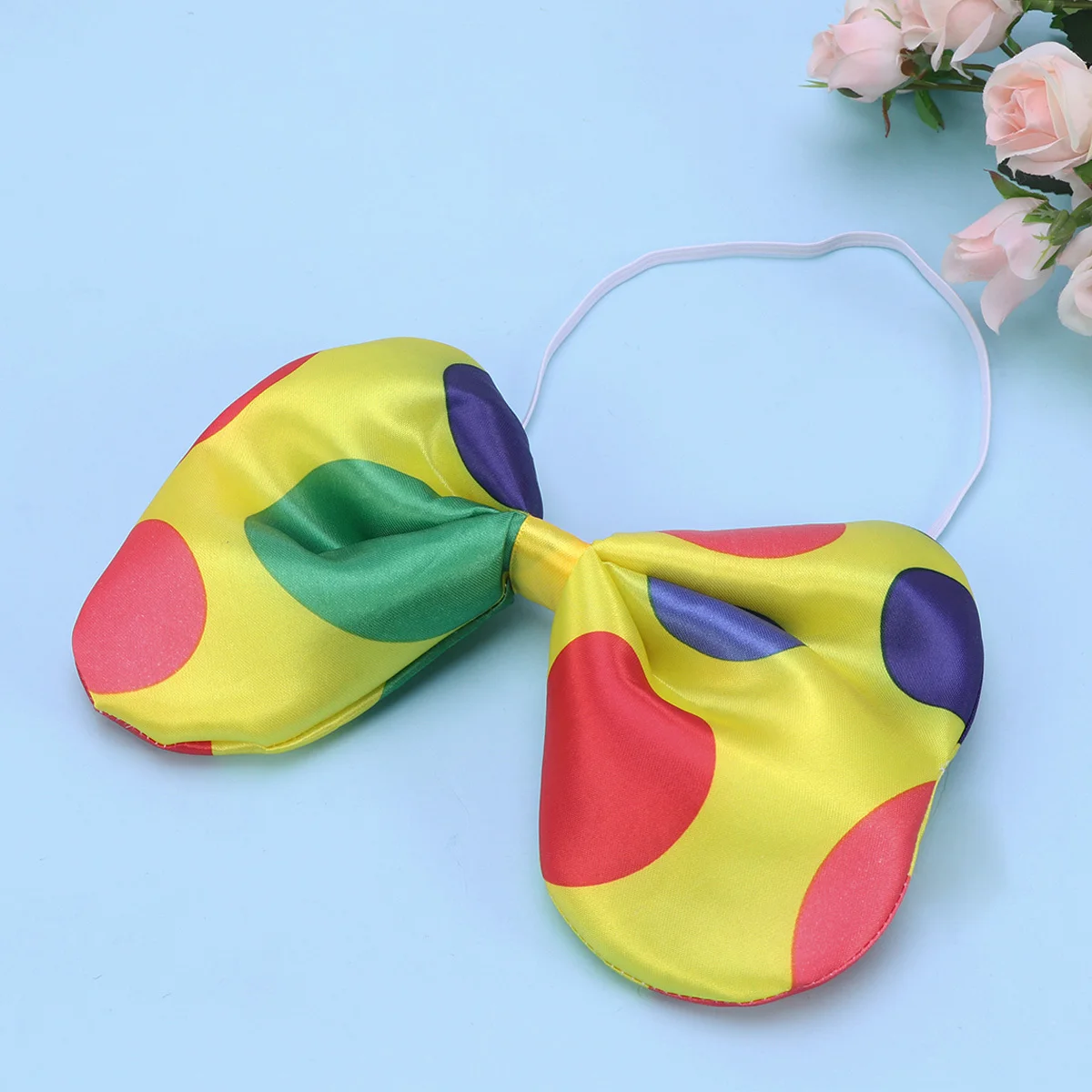

Butterfly Knot Bowtie Polka Dot Satin Elastic Adjustable Neckwear For Halloween Christmas Party Clown Costume Fancy Dress