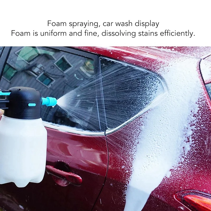 Pulverizador de espuma para coche eléctrico ABVJ-1.8L, rociador de espuma con batería de 2000Mah, rociador de espuma con bomba inalámbrica para riego