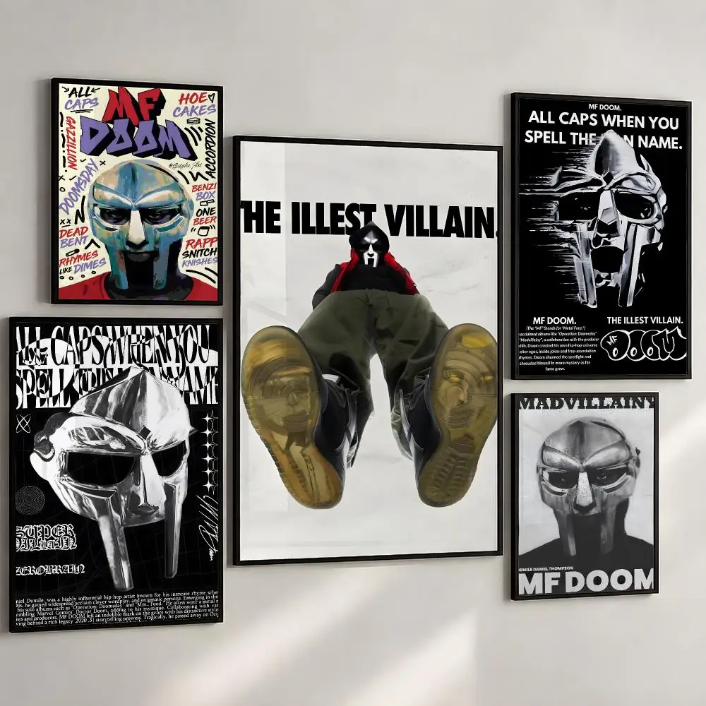 Music MF DOOM Hip Hop Underground Rapper Poster PP Wall Art Print Removable Water-Resistant Home Decor ForBedroom Apartment Gift
