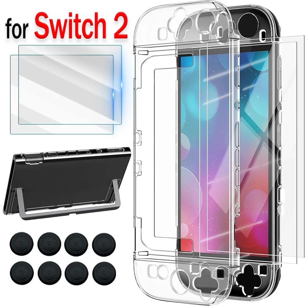 8-в-1-для-nintendo-switch-2-защитный-набор-защитные-пленки-из-закаленного-стекла-hd-водонепроницаемый-чехол-для-игровой-консоли-колпачки-для-джойстика