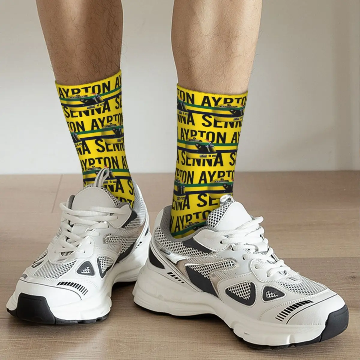 Ayrton Senna Racing Cars Socks Harajuku Sweat Absorbing Stockings All Season Long Socks for Man Woman Valentine's Day Gifts