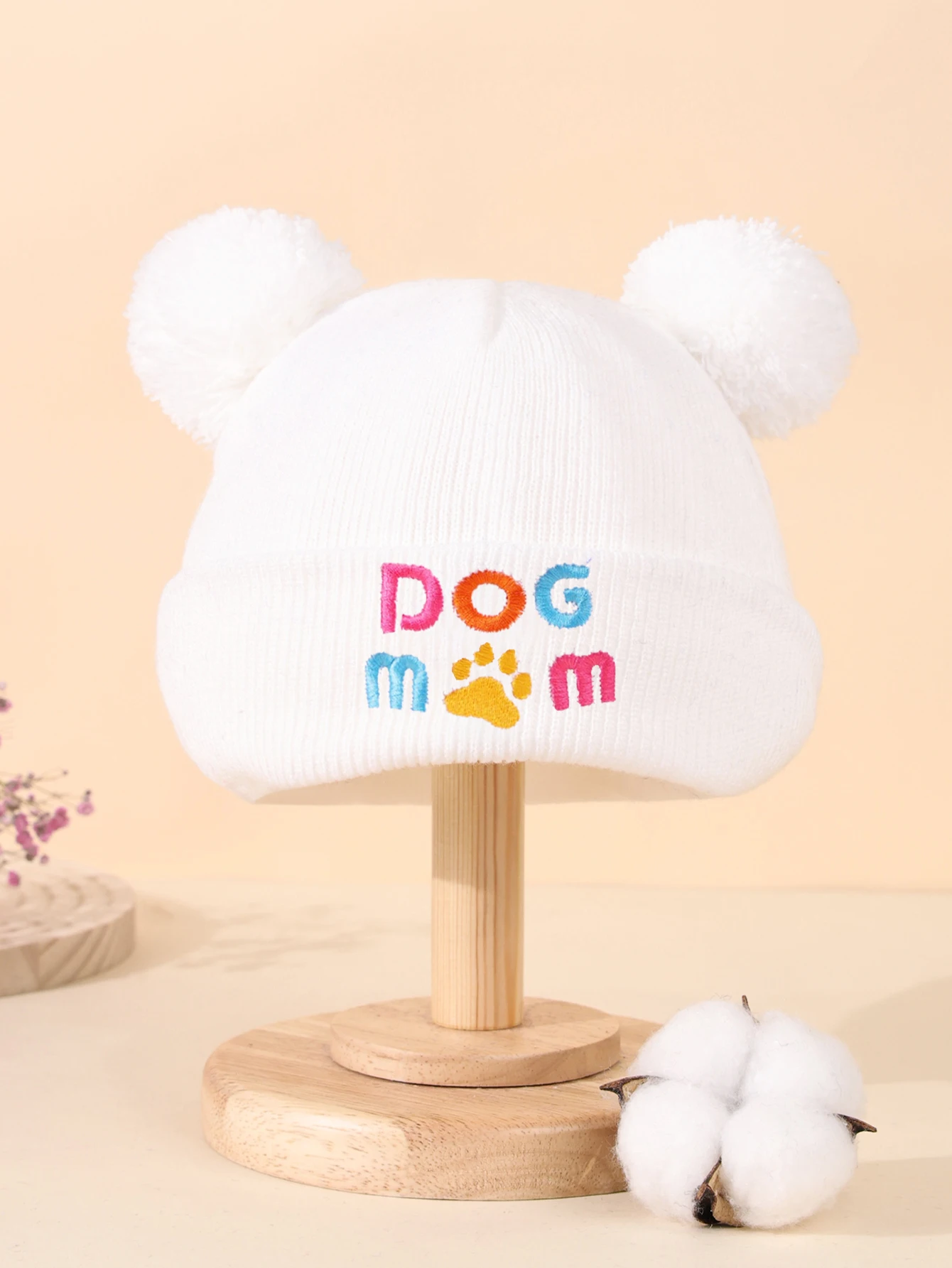 1pc Children's Cute Pink Warm Knitted Hat 