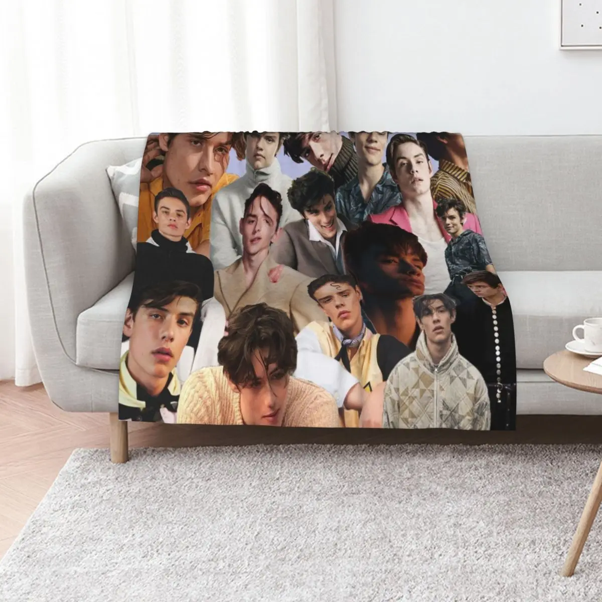 Louis Partridge Collage Throw Blanket manga Plaid on the sofa Giant Sofa for babies cosplay anime Tourist Blankets