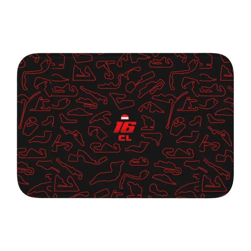 Custom Charles Leclerc Circuits Sport Car Doormat Mat Anti-Slip Bathroom Kitchen Garage Living Room Welcome Rug Carpet Footpad