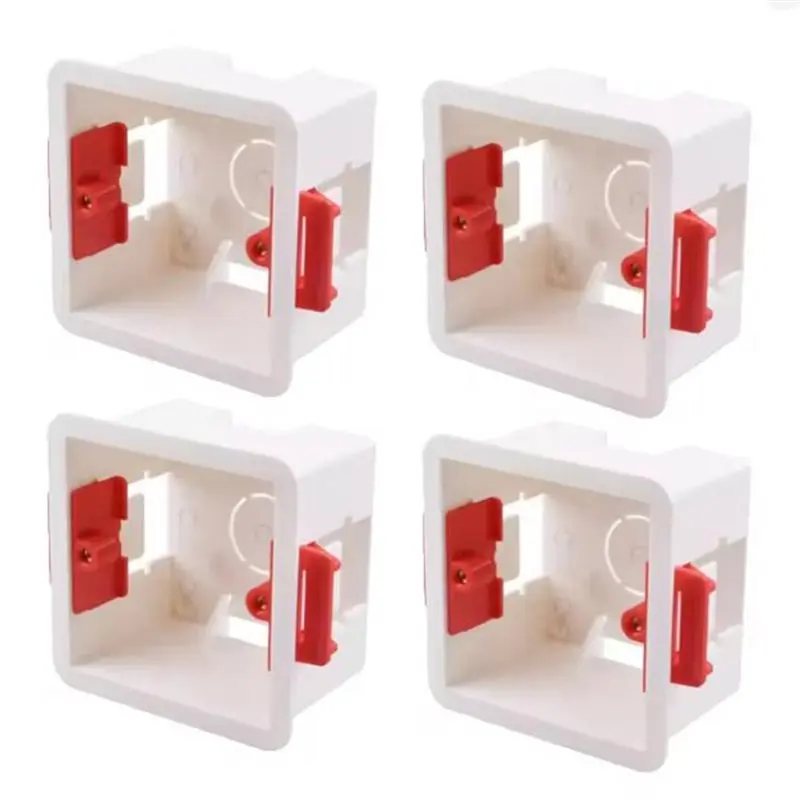 

ABGH-For Plasterboard Mountable Type-86 4Pcs Flush-Mount Junction Boxes, Ideal For Recessed Electrical Installation Box Applicat