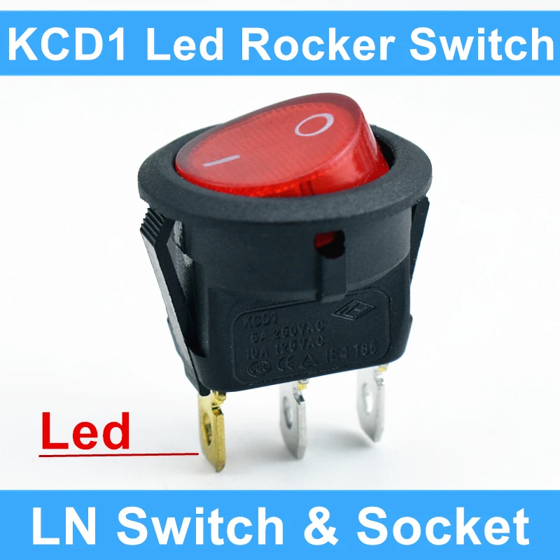 5PCS KCD1 6A 250V 1…