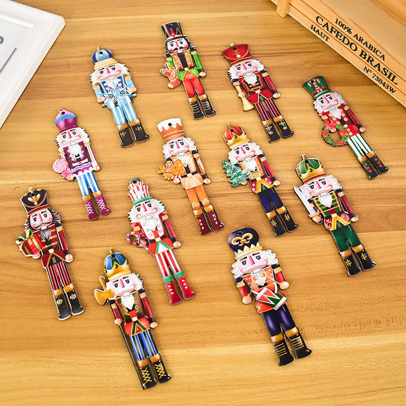 

12Pcs/Set Christmas Decoration Wood Pendant Nutcracker Soldier Pendant Christmas Tree Hanging Decor Navidad New Year 2025 Gifts