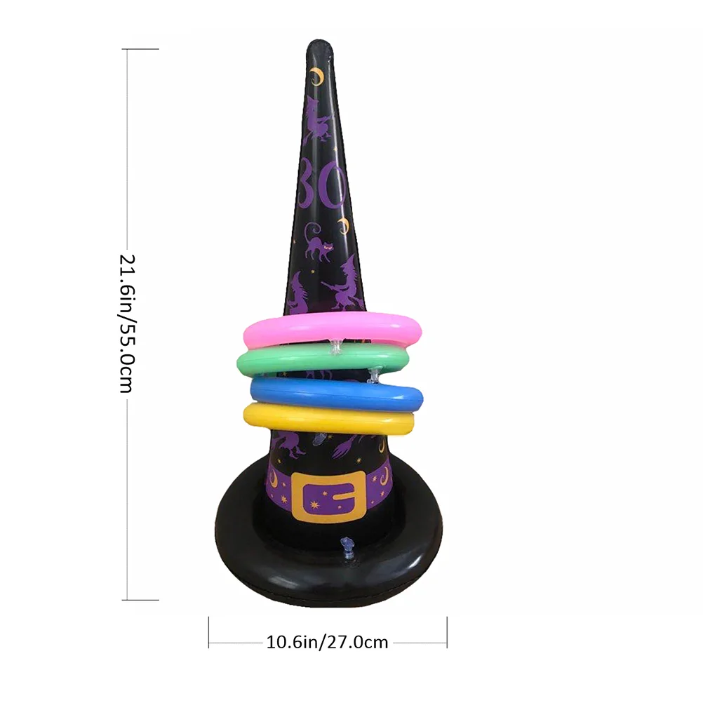 Halloween Hat Inflatable Ferrule Glow Toy Cauldron Toys Witch Decoration Ring Kid Indoor