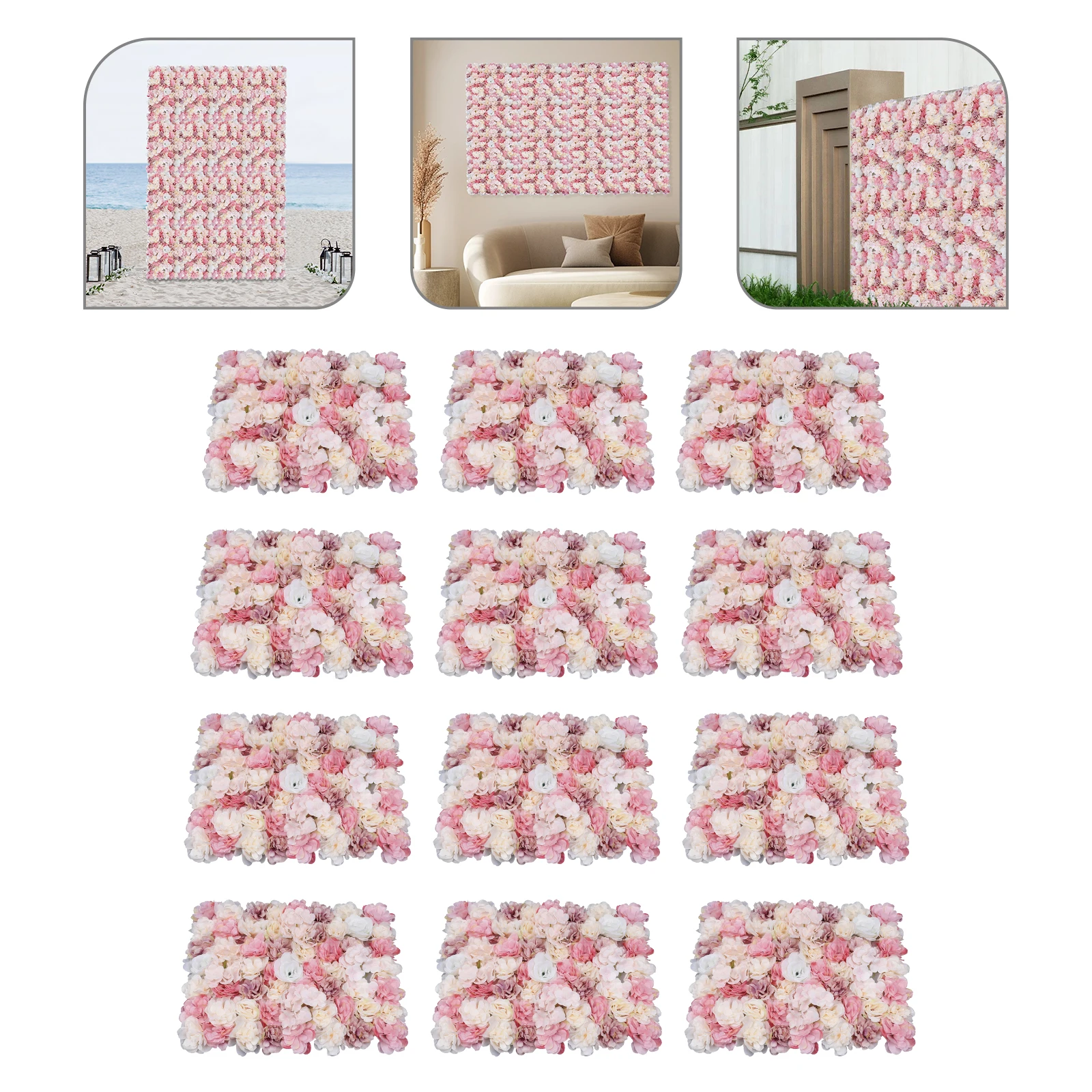 12 Pieces of Plant Flower Walls, Autumn Colors, Gorgeous Roses, Embroidered Balls, 60 * 40cm