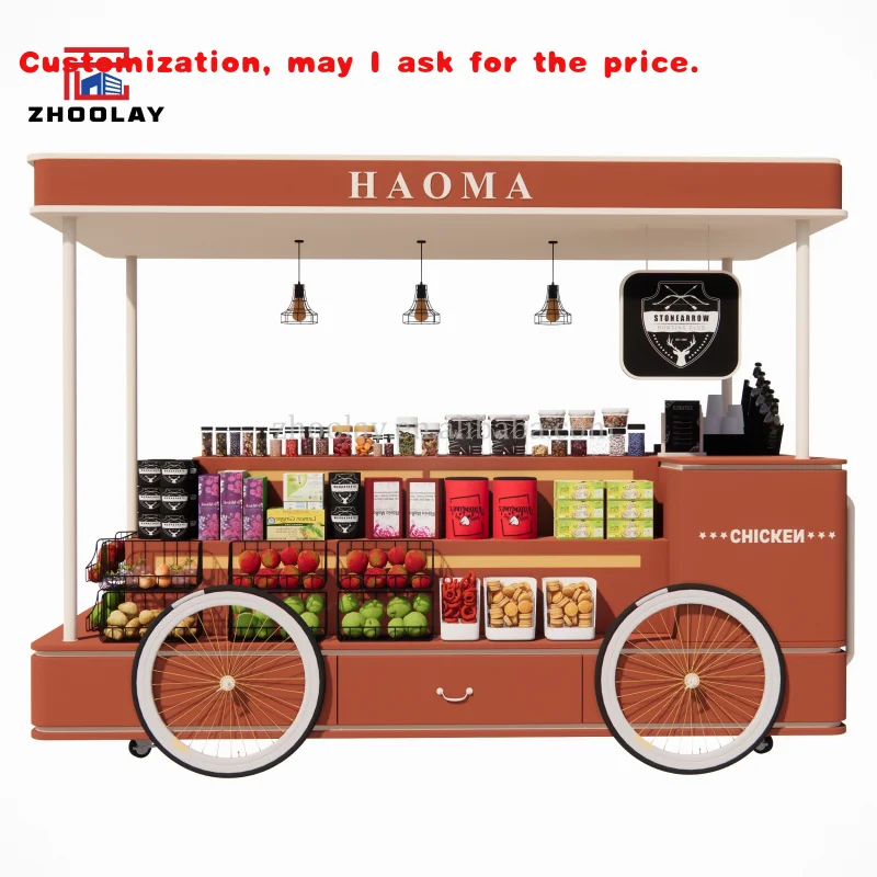 custom.Food Snack Beverage Sales Handcart Trade Show Kiosk Community Streets Food Cart Mobile Business