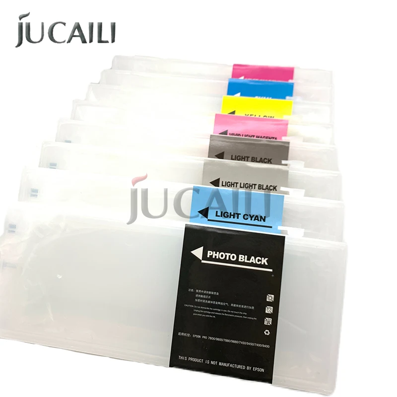 a set Empty Refill Ink Cartridge for Epson Stylus Pro 7800 9800 7880 9880 Printer and Chip 350ML