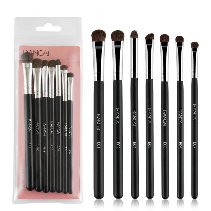 7 stücke Lidschatten Make-up Pinsel Set natürliche Tier Pferd Pony weiches Haar Kosmetik Blending Wisch Shader Pinsel Beauty Kit