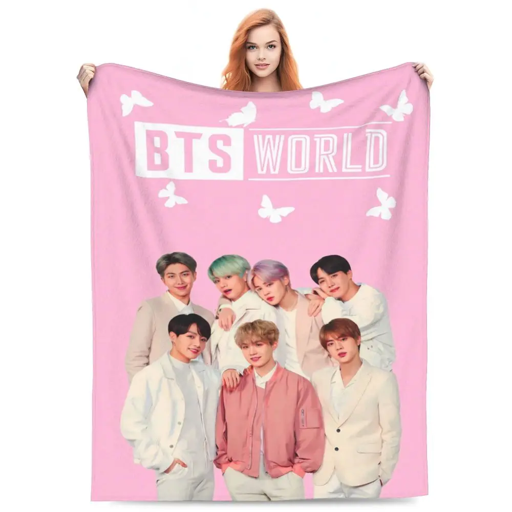 NEW Kpop-Bts Blankets and Throws Super Soft Thermal Indoor Outdoor Blanket for Living Room Bedroom Travel