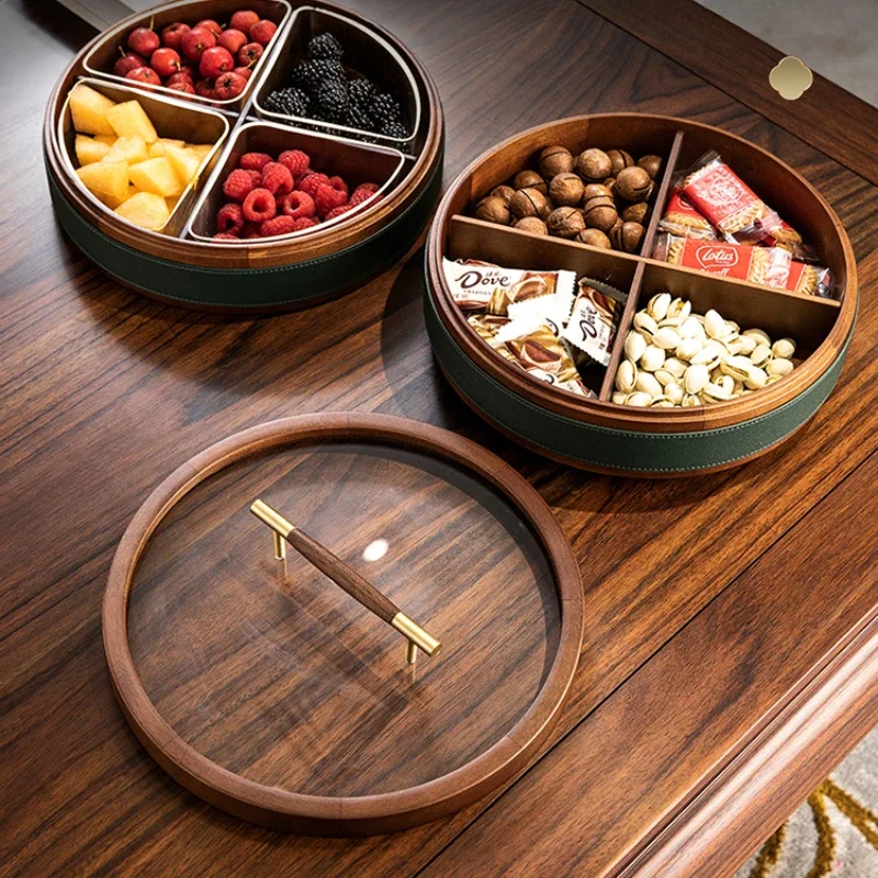 High end Chinese style solid wood dried fruit storage box, living room coffee table, tabletop, fruit plate, dining table