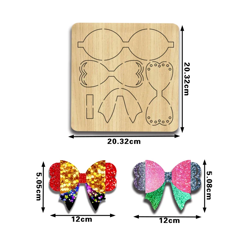 BC05 Multilayer Bowknot Hairpin, Tail Combination, Wood Cutting Die, Applicable to Most Machines