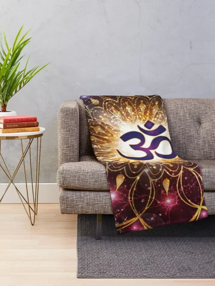 The higher power of Om - sacred geometry Throw Blanket anime Multi-Purpose Blankets