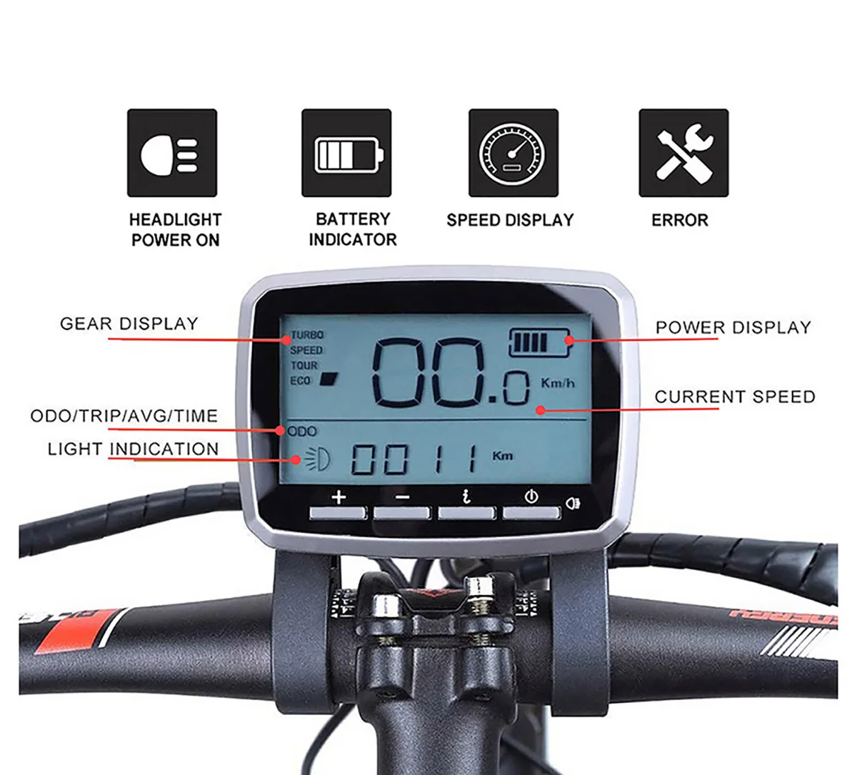 Tongsheng TSDZ2 TSDZ2B TSDZ8 Display 8PIN VLCD5, Throttle, Cutoff Hydraulic Brake Sensor - Image 2