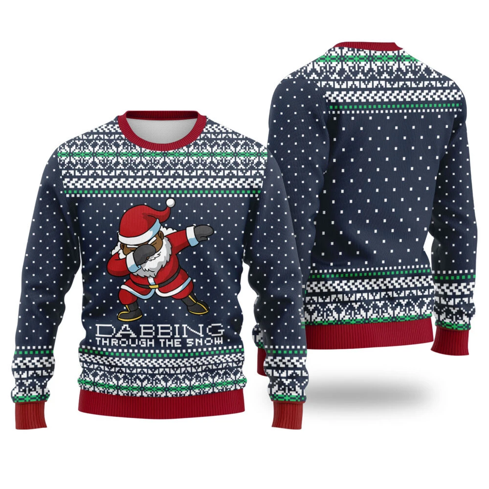 مضحك الأسود سانتا Dabbing طباعة البلوز الشتاء عيد الميلاد القبيح هوديي المرأة بلوزة كاجوال Harajuku احتفالي الشارع الشهير