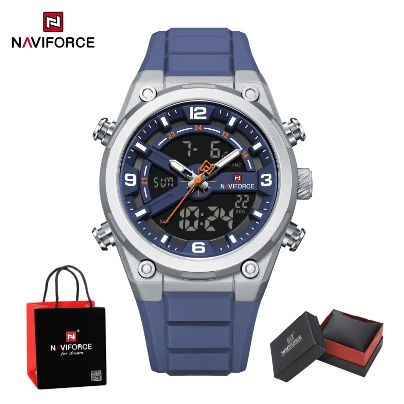 Dual Display Waterproof Men's Watch with Gift Box