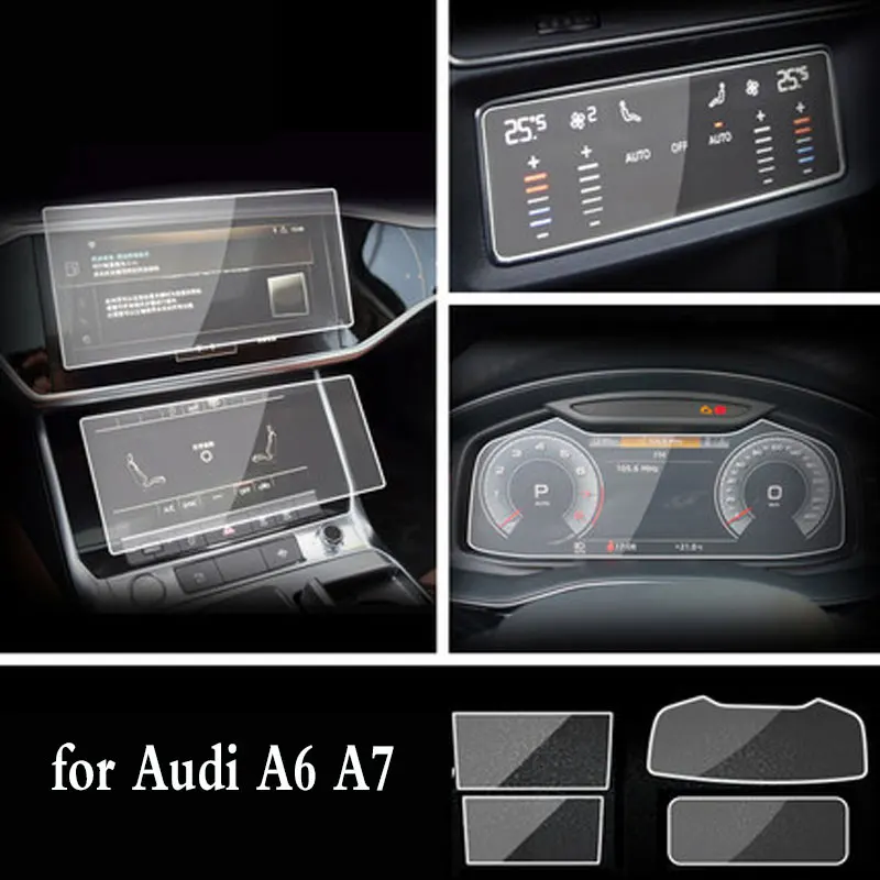 Folia ze szkła hartowanego do Audi A6 A7 2019 2020 Nawigacja samochodowa GPS Ochrona ekranu Auto Wnętrze ekranu Chroń akcesoria