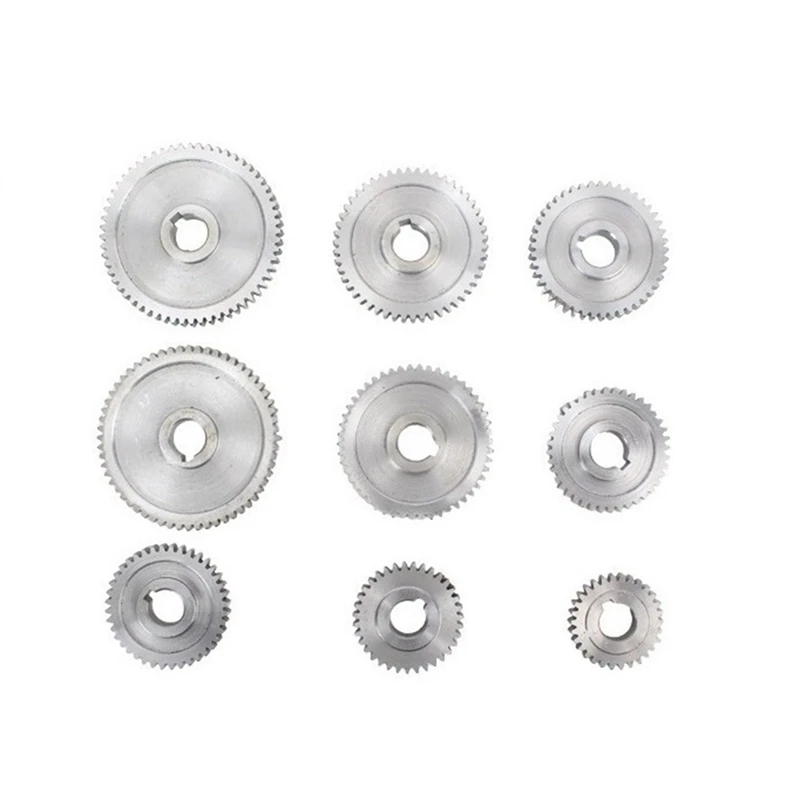 Mini Lathe Gears , Metal Cutting Machine Gears Lathe Gears 9Pcs Metal Screwdriver Metal Gear Kit