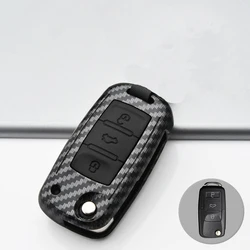Carbon Fiber ABS Car Key Cover Case For Volkswagen VW POLO Tiguan Passat B5 B6B7 Golf EOS Scirocco Jetta MK6 Octavia Accessories