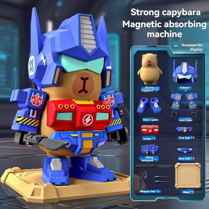 Creative Brand-New Cartoon Capybara Magnetic Mecha Doll Handcrafted Game Accessories Specially Decorated Toy Tabletop Ornaments