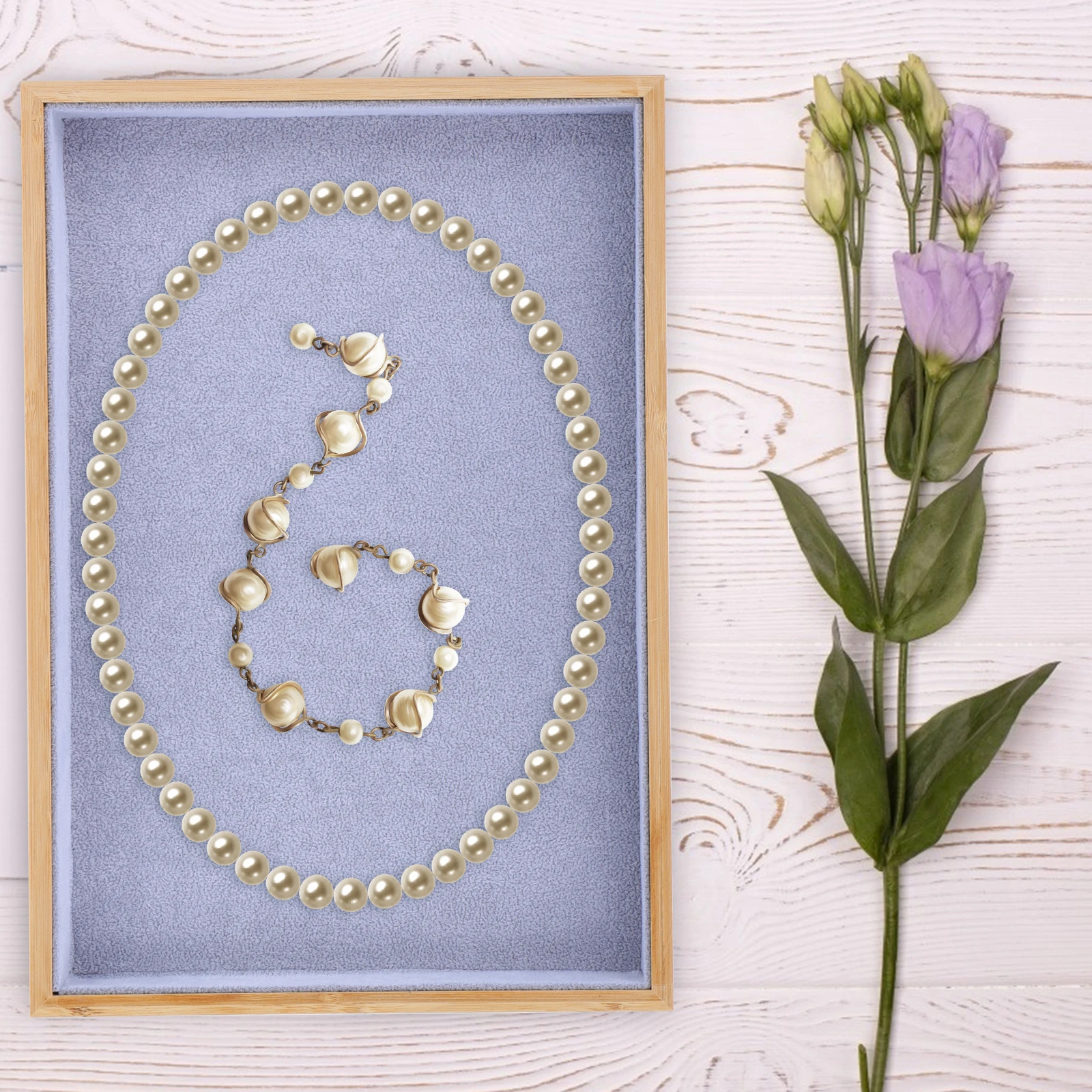 

Bamboo Storage Tray Jewelry Display Holder Desk Organizer Bracelet Jewlery Wood Bedside