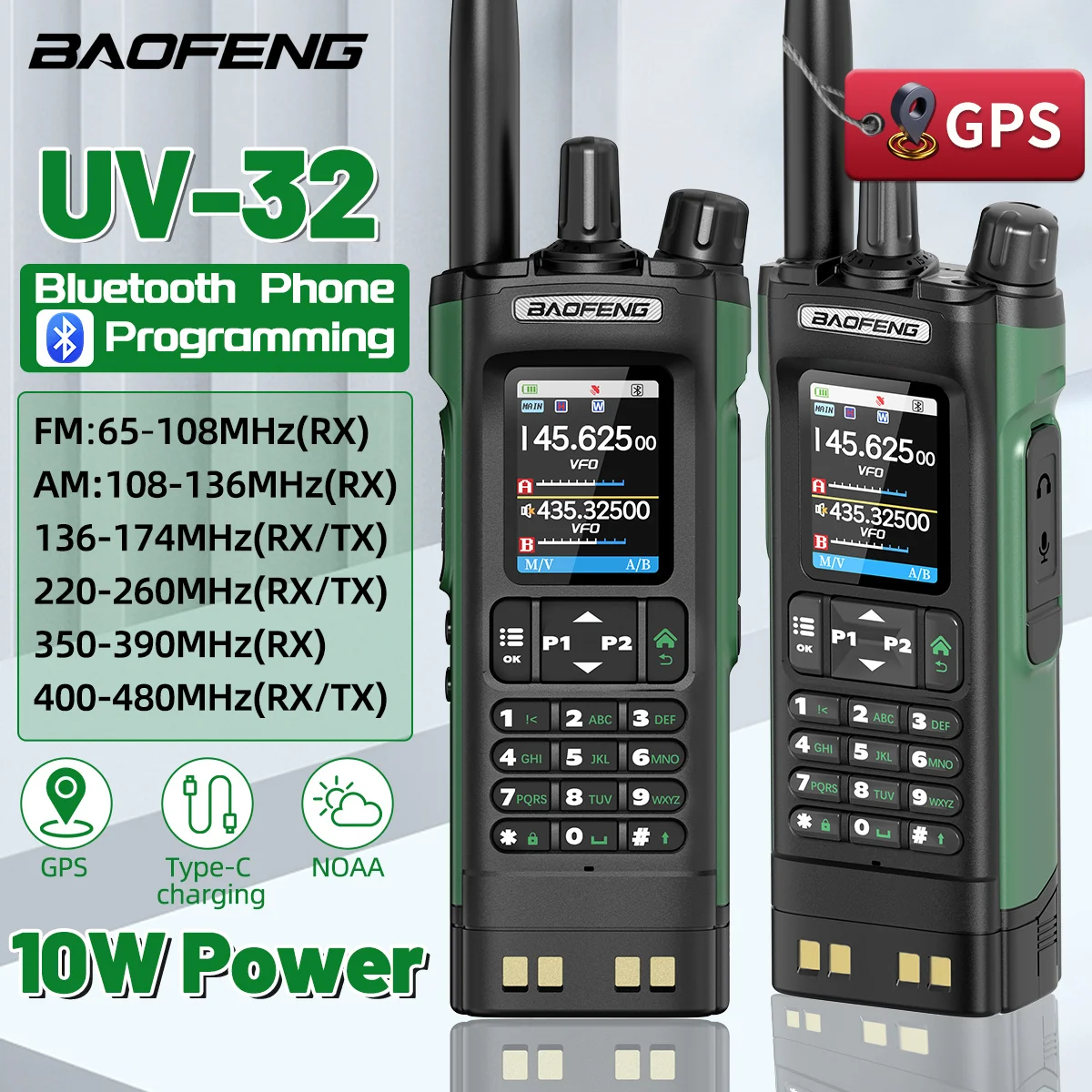 radio-bidirectionnelle-baofeng-uv-32-gps-walkie-talkie-10w-fm-am-multibandes-avec-programmation-bluetooth-longue-portee-chargeur-type-c-radio-amateur