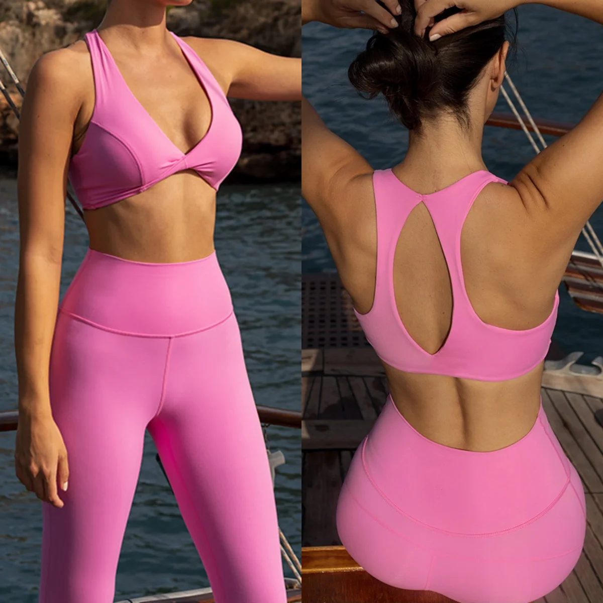 

Горячая девушка спортивный бюстгальтер для бега с вырезами для фитнеса и йоги бюстгальтер укороченный жилет нижнее белье женские штаны для йоги спортивный костюм для бега спортивный комплект женский