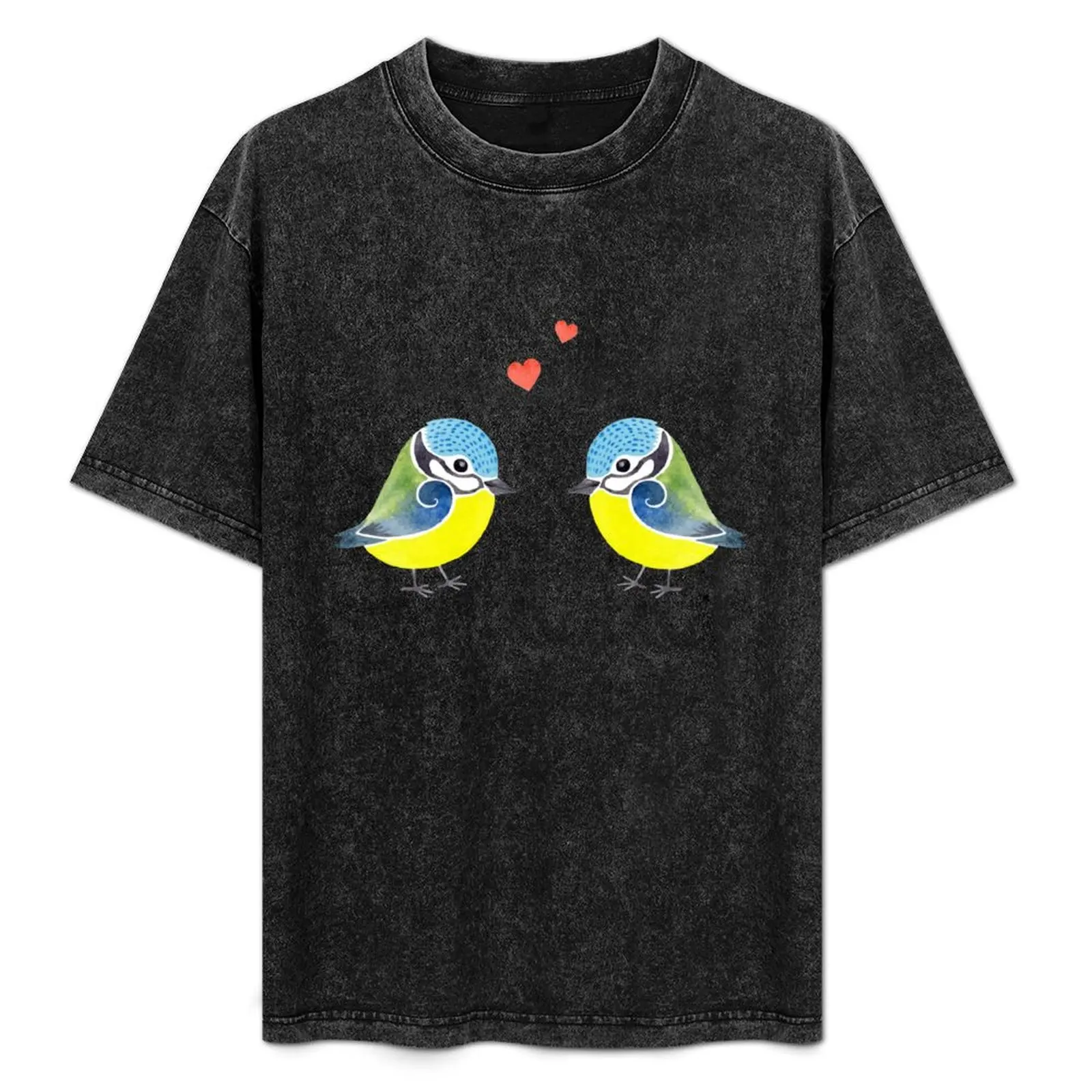 

Lovebirds - Blue Tit T-Shirt Plus Size Lightweight Tee Shirt