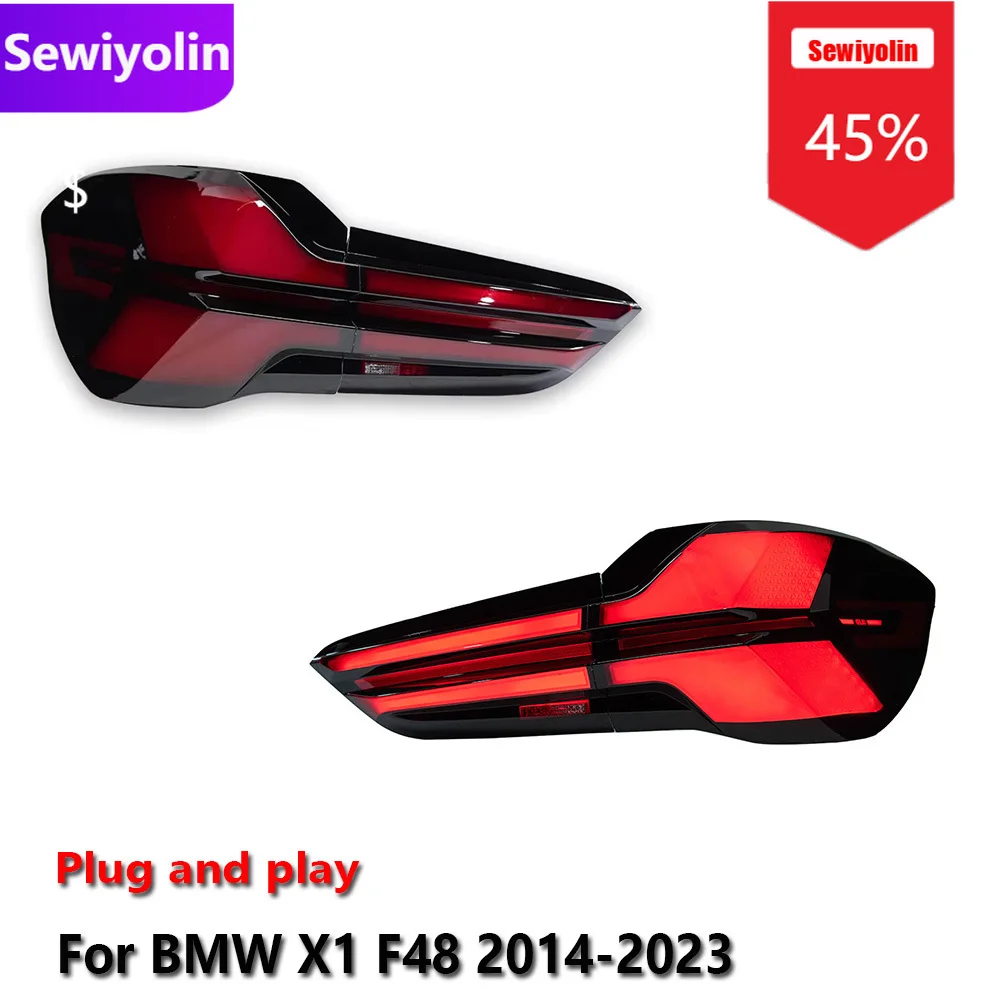 

Автомобильные светодиодные задние фонари DRL в сборе для BMW X1 F48 2014-2023, автоматические противотуманные фары DRL, стоп-сигналы поворота Plug and Play
