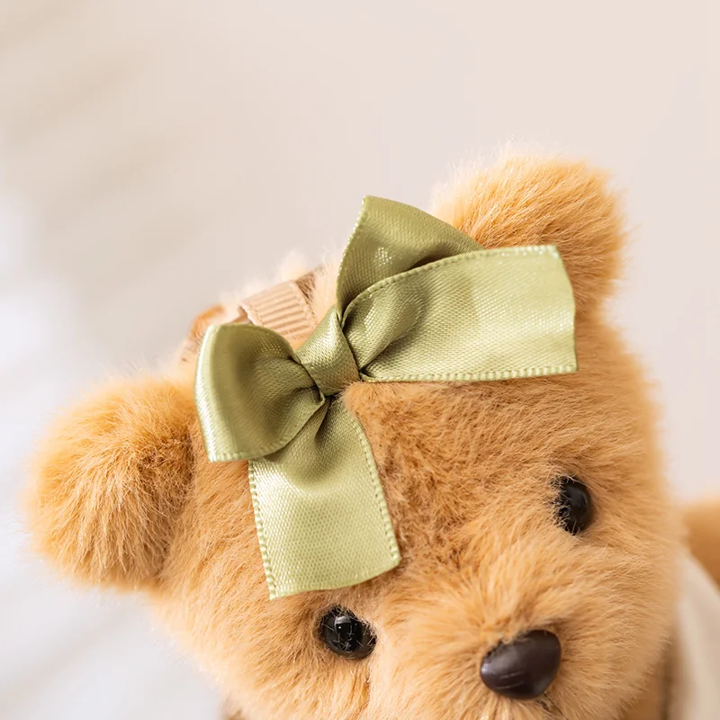 พวงกุญแจตุ๊กตาหมีเท็ดดี้ขนาดเล็กน่ารัก ของตกแต่งกระเป๋าเป้สะพายหลังสำหรับเด็กผู้หญิง ตุ๊กตาสัตว์ กระต่าย วัว แพนด้า ของขวัญวันเกิดและคริสต์มาส