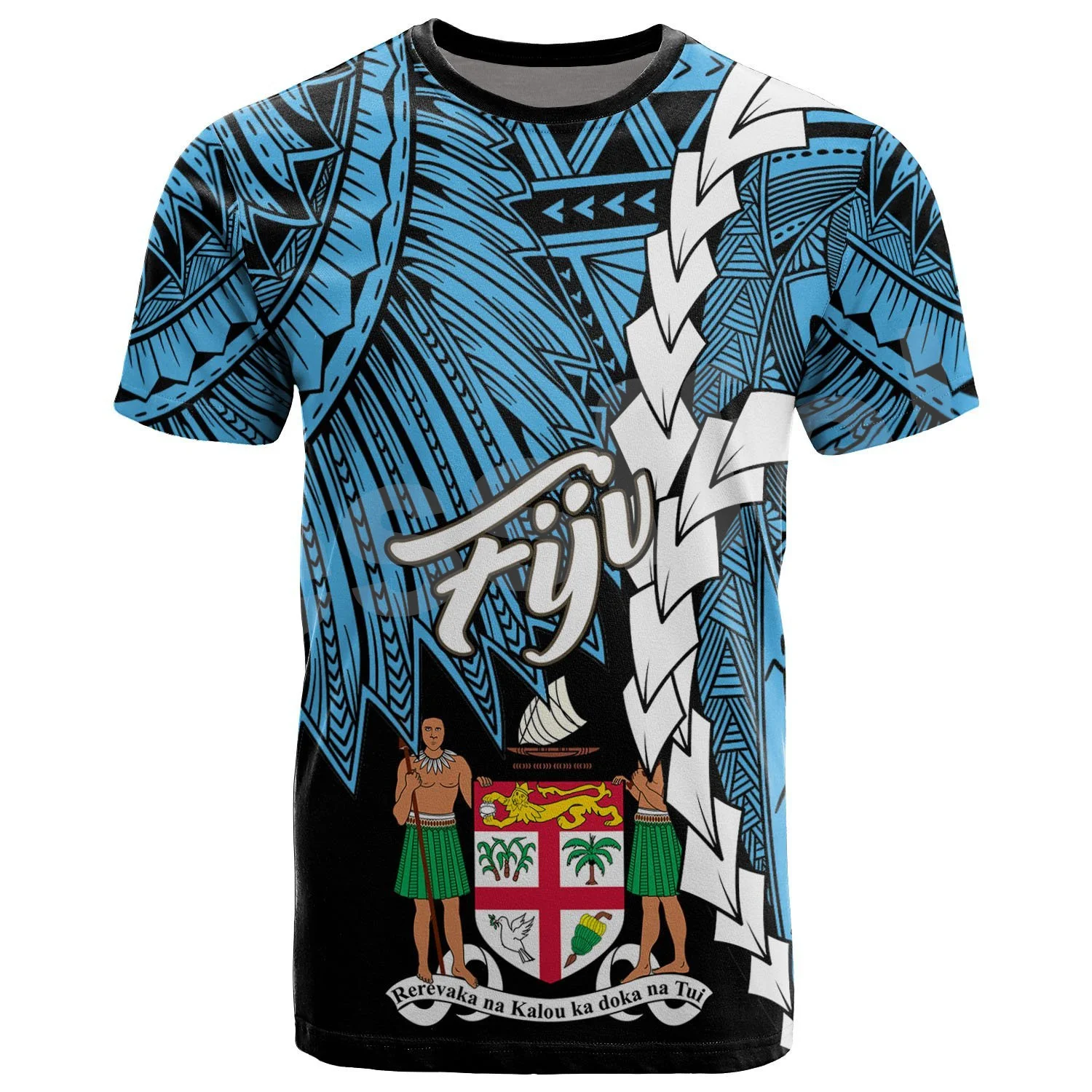 Men\'s and Women\'s Short Sleeved T-shirts, Casual Summer Shirt with 3D Printed Flag of Fiji Polynesian Rugby Tribe Turtle Country